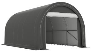 Outsunny Tendone da Giardino per Auto e Attrezzi con Ingresso a Cerniera, Picchetti e Funi, 500x300x240 cm