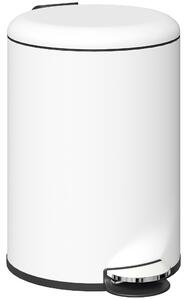 HOMCOM Bidone Immondizia a Pedale da 20L con Coperchio a Chiusura Morbida, in Metallo e PP, 36x30x44.5 cm, Crema