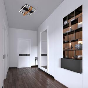 Briloner Plafoniera LED 3775015 quadrata a 1 luce con legno