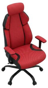 Flank - Sedia da Gaming Pro Ergonomica Poltrona Gamer con Altezza regolabile Reclinabile Girevole 360° con Braccioli in Tessuto e PVC Rosso