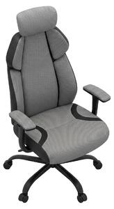 Flank - Sedia da Gaming Pro Ergonomica Poltrona Gamer con Altezza regolabile Reclinabile Girevole 360° con Braccioli in Tessuto e PVC Grigio
