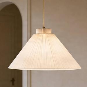 Lampada a sospensione Lisbeth Lucande, dimmerabile, Bianco / Opale, Soggiorno / Sala da pranzo, Tessuto / Stoffa / Seta, Campagna / Rustiche, Lampada a sospensione