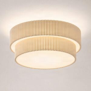 Plafoniera soffitto Tazia Lindby, dimmerabile, Crema / Ambra, Soggiorno / Sala da pranzo, Tessuto / Stoffa / Seta, Plafoniera