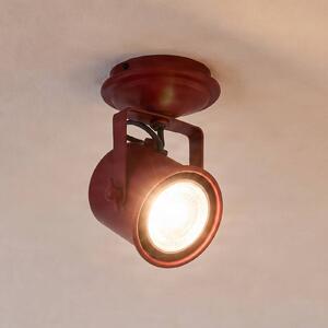 Faretto da soffitto Canico, a una luce, rosso Canico Argon, Rosso, Soggiorno / Sala da pranzo, Metallo, Moderno, Faretto alogeno