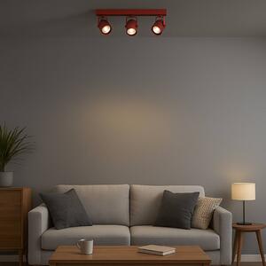 Faretto da soffitto Canico, a 3 luci, rosso Canico Argon, Rosso, Soggiorno / Sala da pranzo, Metallo, Moderno, Faretto alogeno