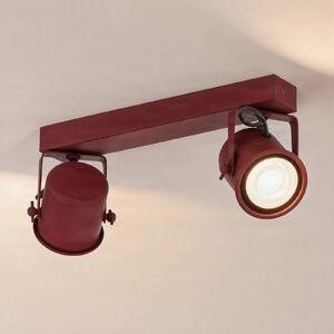 Faretto da soffitto Canico, a due luci, rosso Canico Argon, Rosso, Soggiorno / Sala da pranzo, Metallo, Moderno, Faretto alogeno