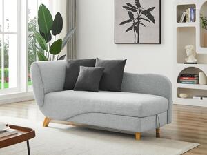 Chaise longue letto con contenitore in Tessuto Grigio - Angolo a destra - PENELOPE
