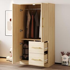 STILVORA Armadio Armadio per bambini con design a doppia anta, cassetti e scomparti Armadio contenitivo per camera da letto e cameretta dei bambini, finitura in legno