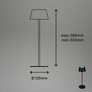 Briloner Lampada da tavolo LED Kiki con batteria ricaricabile RGBW, nero
