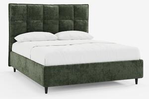 AURO letto imbottito con vano contenitore e testiera capitonné alta in