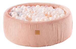 Piscina di palline rosa in velluto a coste ø 90x30 cm Montessori – Meowbaby