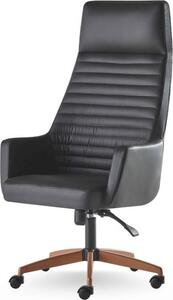Sedia da ufficio nera moderna con rotelle sedia girevole arredo ufficio pelle acciaio inox