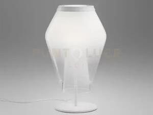 Anisette lampada da tavolo bianco sfumato bianco opaco 1 luce attac