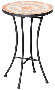 Outsunny Tavolino da Giardino e da Caffè Mosaico, Ø35.5x53.5 cm, Nero | Aosom Italy