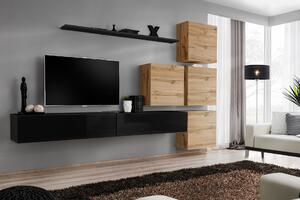 Set 7 pezzi. Parete attrezzata Soggiorno Mobile TV Legno Set Gruppo Armadio a muro