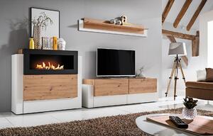 Mobile da soggiorno bianco di design Comò con caminetto Arredamento Mobili da soggiorno