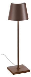 Lampada da Tavolo Poldina Corten 230V con spina LED Dimmerabile 11x38 cm - Design Moderno in Alluminio
