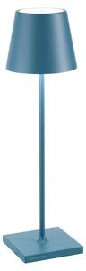 Zafferano Lampada a led da tavolo Poldina Pro Blu Avio ricaricabile e dimmerabile con batteria fino a 12 ore. Da uso esterno IP65