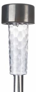 Lampada faretto led h28,5 cm segnapassi in acciaio con pannello solare e sensore crepuscolare