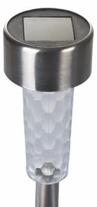 Lampada faretto led h28,5 cm segnapassi in acciaio con pannello solare e sensore crepuscolare