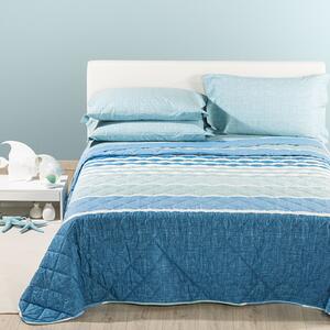 Copriletto Primaverile SINGOLO River BLU Cotone Caleffi