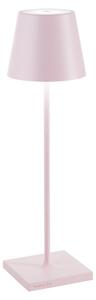 Zafferano Lampada a led da tavolo Poldina Pro Rosa ricaricabile e dimmerabile con batteria fino a 12 ore. Da uso esterno IP65