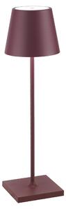 Zafferano Lampada a led da tavolo Poldina Pro Bordeaux ricaricabile e dimmerabile con batteria fino a 12 ore. Da uso esterno IP65