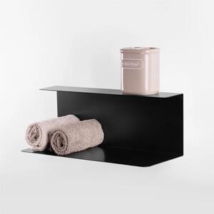 Mensola in metallo da Muro Forty Minimal Dimensioni 40x16,3x h 15,5 cm Portata massima 17.8 kg in acciaio verniciato nero RAL 9005