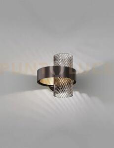 Armonia applique a parete 25 fume' rigato nickel nero satinato_oro 