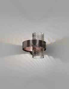 Armonia applique a parete 25 fume' rigato nickel nero satinato_rame