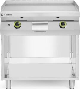 Piastra grill a gas, liscia, con mobiletto chiuso su 3 lati, HENDI, Kitchen Line, 10kW, 800x700x(H)900mm