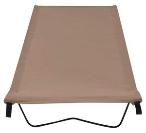 VidaXL Lettino da campeggio 180x60x19 cm Tessuto Oxford e acciaio Taupe