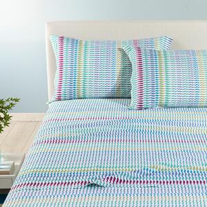 Completo Lenzuola SINGOLO Astrid AZZURRO Cotone Caleffi