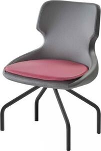 Sedia Studio Nero Sedia Ufficio Bordeaux Moderna Pelle Acciaio Inox