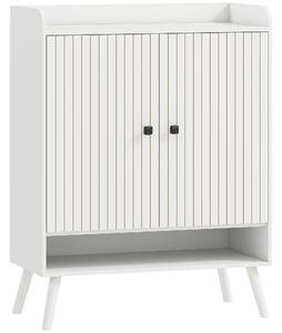 HOMCOM Scarpiera Ingresso con Ripiani Regolabili Compartimento Aperto per 15 Paia di Scarpe 75x35x97 cm Bianco | Aosom Italy