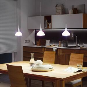 Paulmann Lampada a sospensione URail Sarrasani, bianco segnale, metallo dimmerabile, Bianco / Opale, Soggiorno / Sala da pranzo, Vetro, Moderno