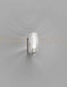 Damasco applique a parete 1ap cristallo cristallo nickel satinato 1