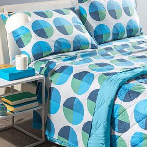 Completo Lenzuola SINGOLO Bob BLU Cotone Caleffi