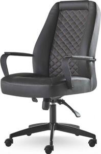 Sedia direzionale Sedia da ufficio studio nera con rotelle Moderna pelle legno