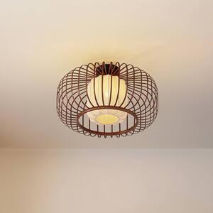 Plafoniera soffitto Davella Lindby, dimmerabile, Legno scuro, Soggiorno / Sala da pranzo, bambù, Scandinavo, Plafoniera