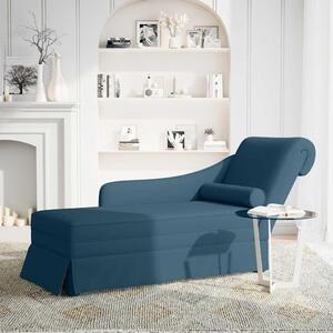 VidaXL Chaise longue con bolster e bracciolo destro in velluto blu