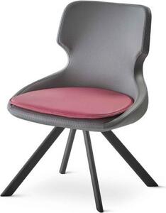 Sedia ufficio nero studio Bordeaux pelle acciaio inox 1 posto ufficio