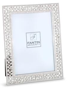 Portafoto Argentato con FIORI E STASS PER FOTO 10x15 cm Stile classico argento