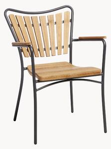 Sedia da giardino impilabile in legno di teak con braccioli Ellen