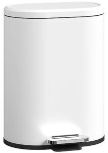 HOMCOM Cestino 12L a pedale con coperchio, contenitore interno, funzione Soft-Close, 30 x 25,5 x 37,5 cm, Bianco | Aosom Italy