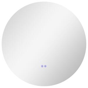 Specchio Bagno Ø80 cm con Luci LED Regolabili Interruttori Touch e Design Antiappannamento