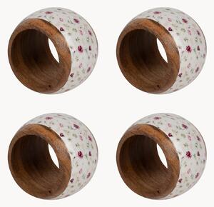Set di 4 portatovaglioli in legno di acacia Greta