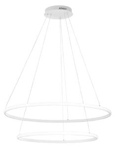 Luce Ambiente Design Lampada LED a sospensione Axis, Ø 80/60 cm, bianca, metallo, CCT Axis, Bianco / Opale, Soggiorno / Sala da pranzo, Metallo, Moderno