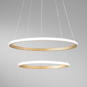 Luce Ambiente Design Lampada LED a sospensione Axis, Ø 60/40 cm, metallo dorato CCT, RGB Axis, Ottone / Oro, Soggiorno / Sala da pranzo, Metallo, Moderno