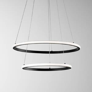 Luce Ambiente Design Lampada LED a sospensione Axis, Ø 60/40 cm, nera, metallo, CCT, RGB Axis, Nero, Soggiorno / Sala da pranzo, Metallo, Moderno